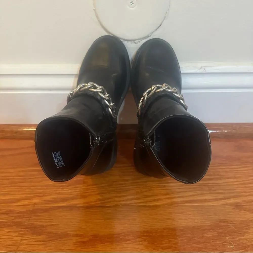 Zara Black Boots sz 30 (6) Zara Booties size 6 toddler Chain Moto Biker Boots